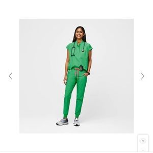 SET of FIGS SCRUBS safety green rafaela top XS & small Zamora joggers